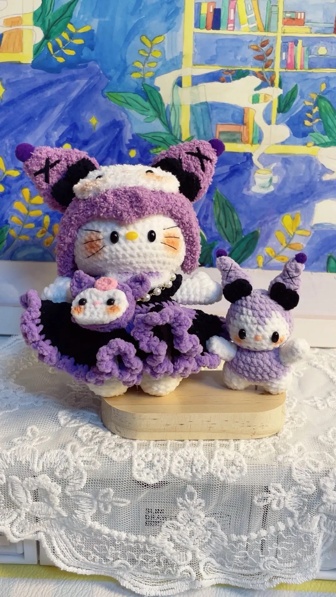 Crochet Doll kuku Catty (Purple)