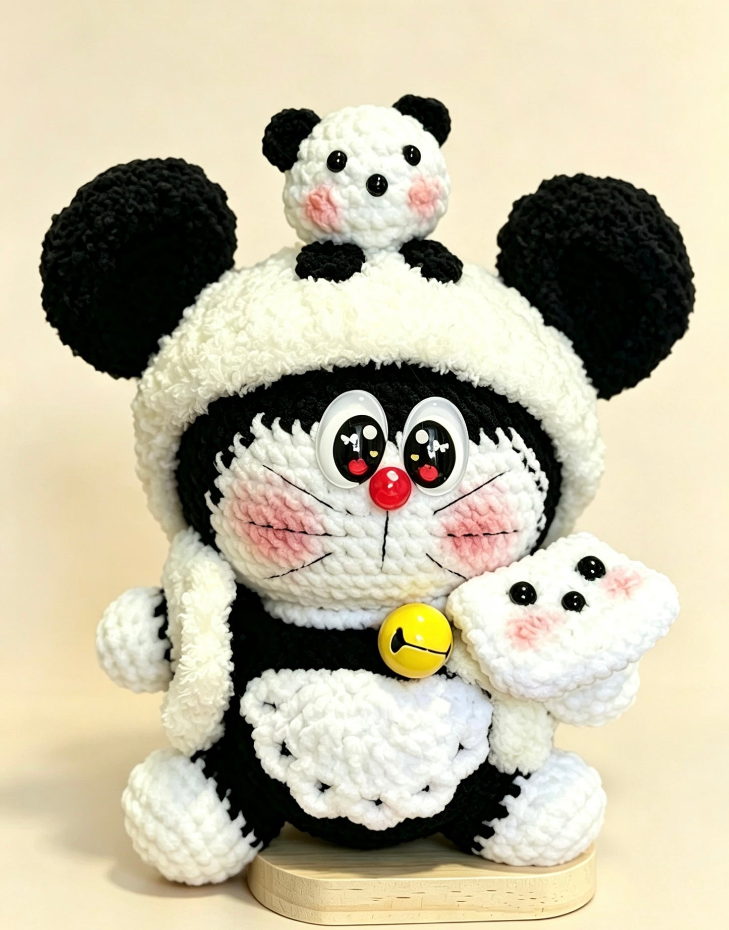 Crochet Doll Panda-Themed Doraemon