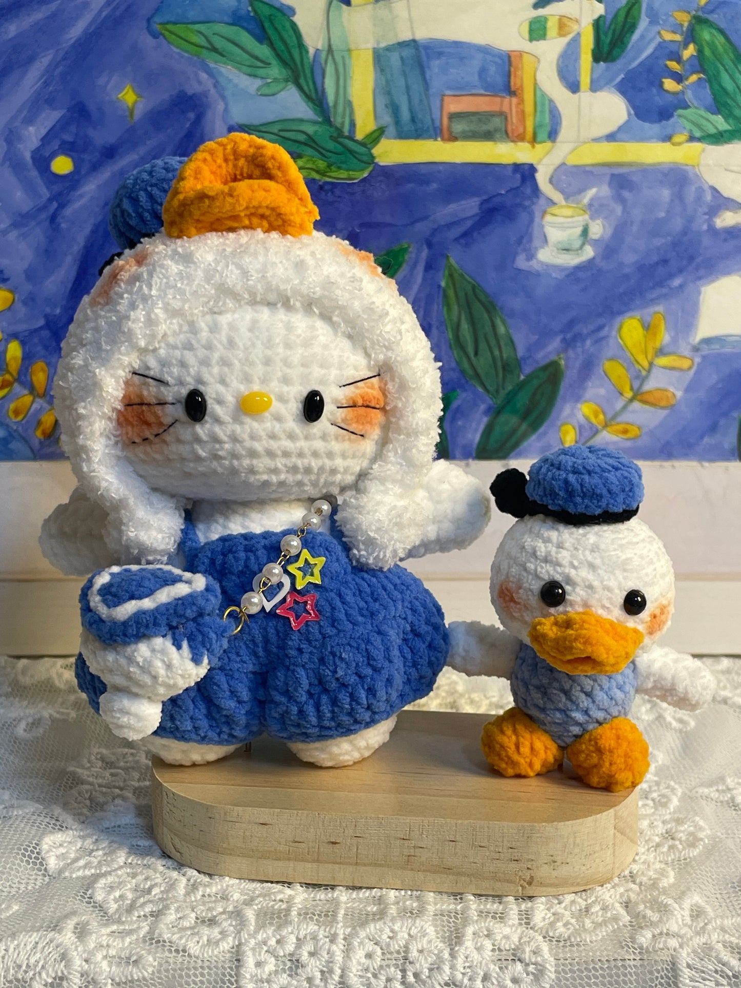 Crochet Doll Duck Catty (blue)