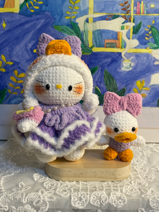 Crochet Doll Duck Catty (Purple)