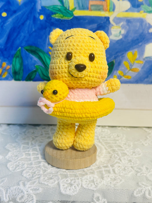 Crochet doll bear pink 02